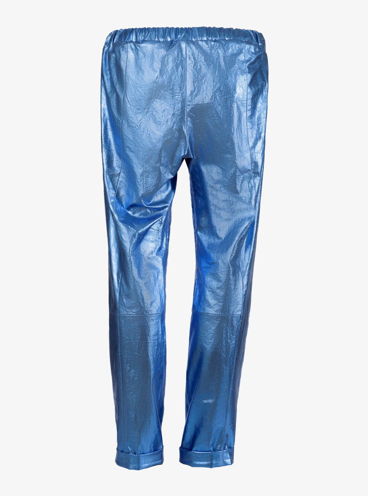 pantaloni albastru metalic