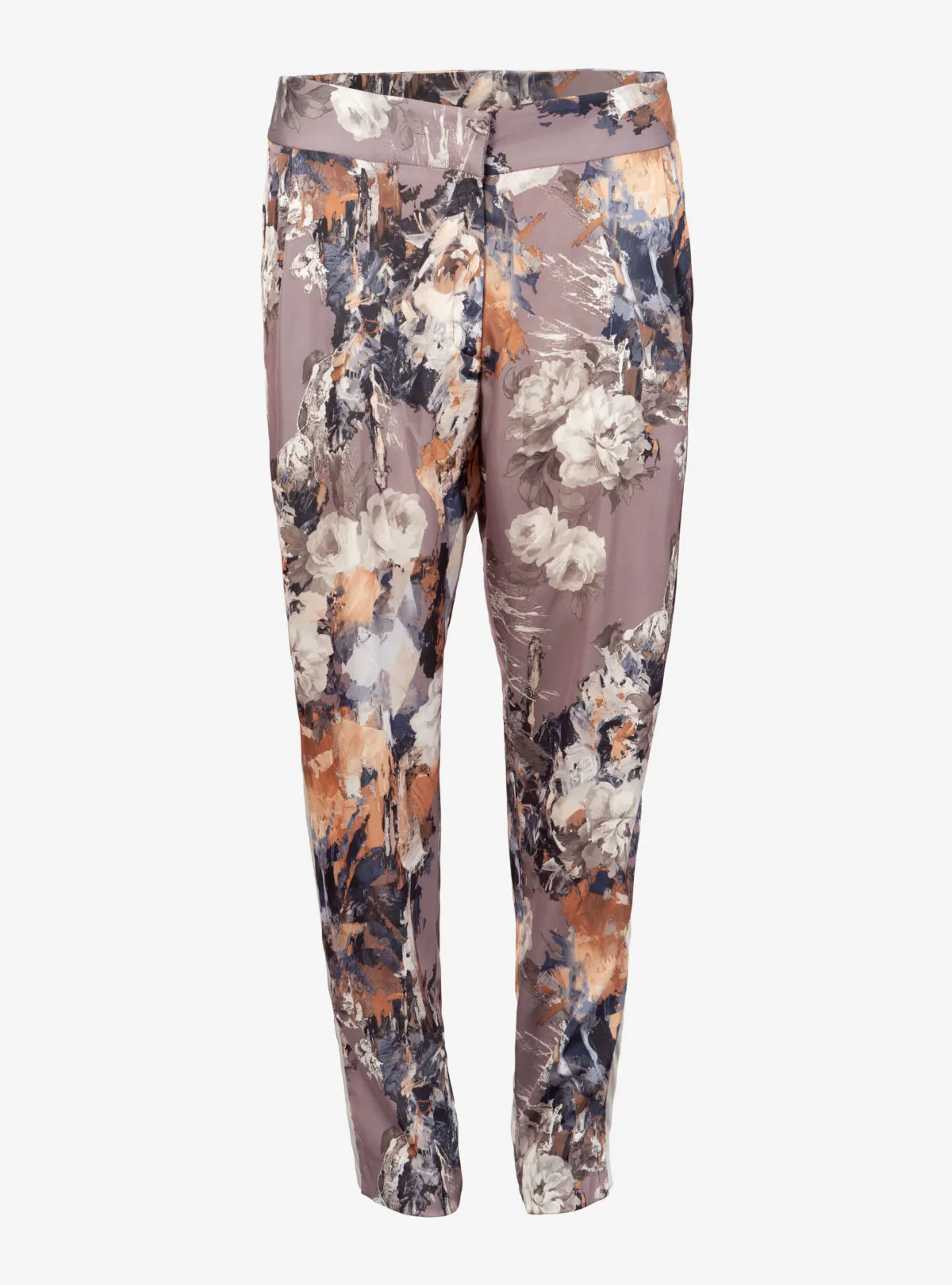 discreet mauve floral-print pants