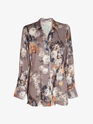 discreet mauve floral-print blouse