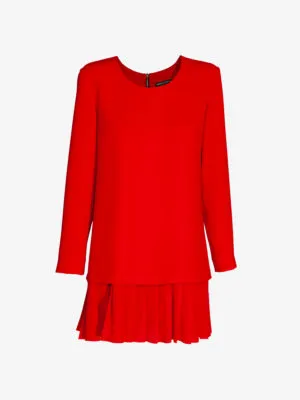 mini dress red silk